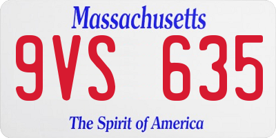 MA license plate 9VS635
