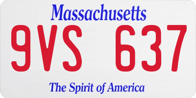 MA license plate 9VS637