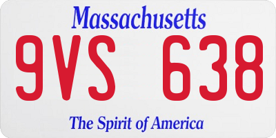 MA license plate 9VS638