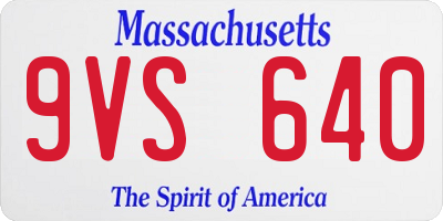 MA license plate 9VS640