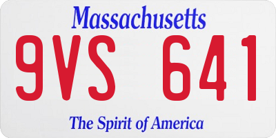 MA license plate 9VS641