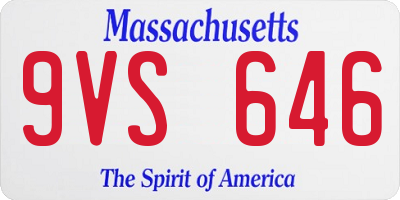 MA license plate 9VS646
