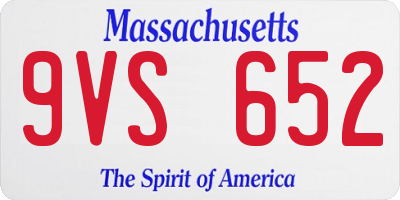 MA license plate 9VS652