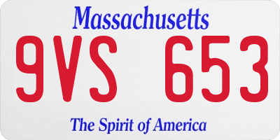 MA license plate 9VS653