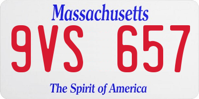 MA license plate 9VS657