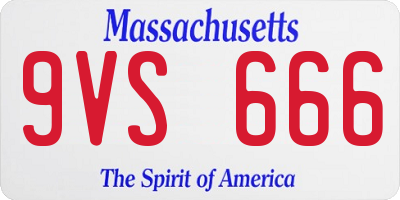 MA license plate 9VS666