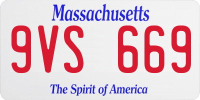 MA license plate 9VS669