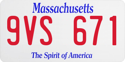 MA license plate 9VS671