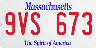 MA license plate 9VS673