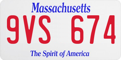 MA license plate 9VS674