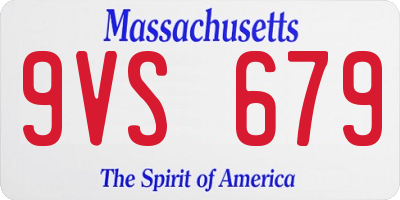 MA license plate 9VS679