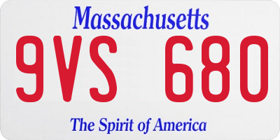 MA license plate 9VS680