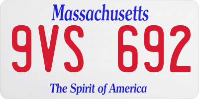 MA license plate 9VS692