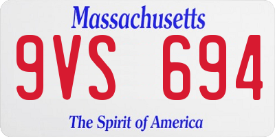 MA license plate 9VS694