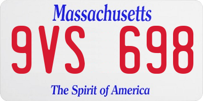 MA license plate 9VS698