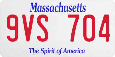 MA license plate 9VS704