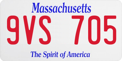 MA license plate 9VS705