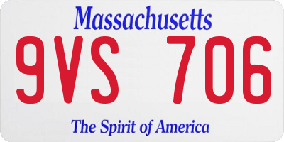 MA license plate 9VS706
