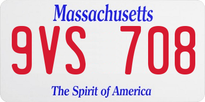 MA license plate 9VS708