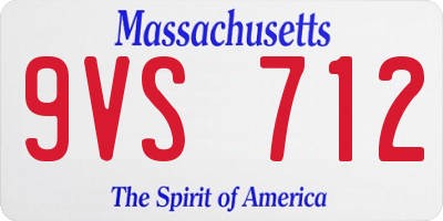 MA license plate 9VS712