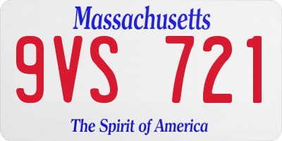 MA license plate 9VS721