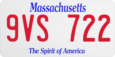 MA license plate 9VS722
