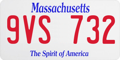 MA license plate 9VS732