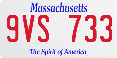 MA license plate 9VS733
