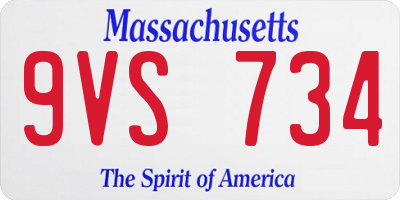 MA license plate 9VS734