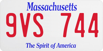 MA license plate 9VS744
