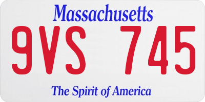 MA license plate 9VS745