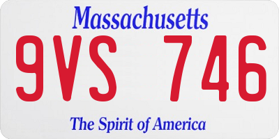 MA license plate 9VS746