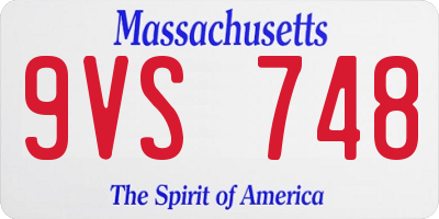 MA license plate 9VS748
