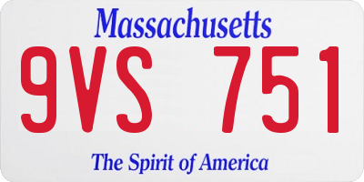 MA license plate 9VS751