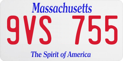 MA license plate 9VS755