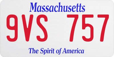 MA license plate 9VS757