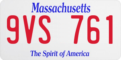 MA license plate 9VS761