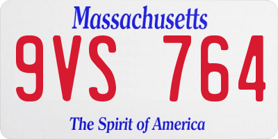 MA license plate 9VS764