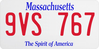 MA license plate 9VS767