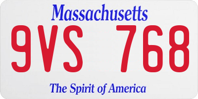 MA license plate 9VS768