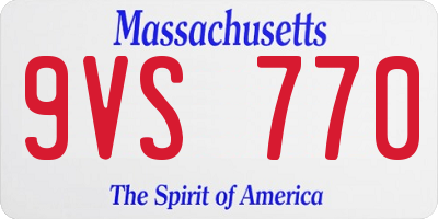 MA license plate 9VS770