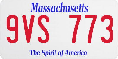 MA license plate 9VS773