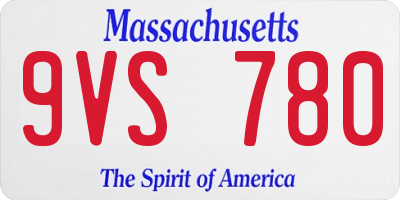 MA license plate 9VS780