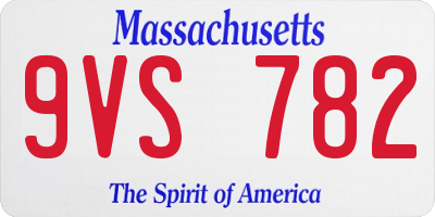 MA license plate 9VS782