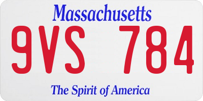 MA license plate 9VS784