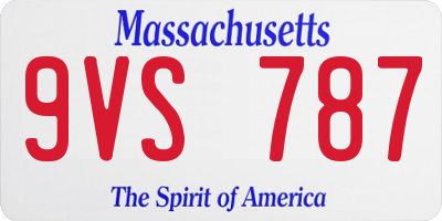 MA license plate 9VS787