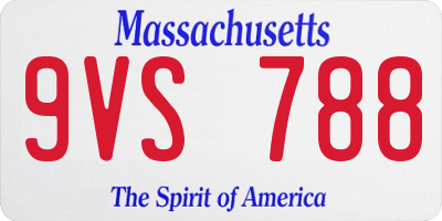 MA license plate 9VS788