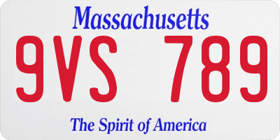 MA license plate 9VS789