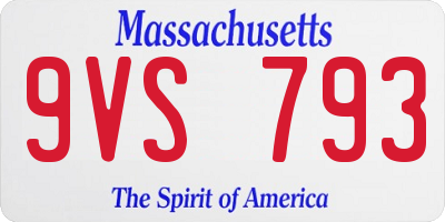 MA license plate 9VS793