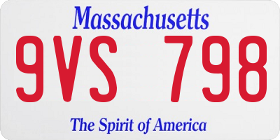 MA license plate 9VS798